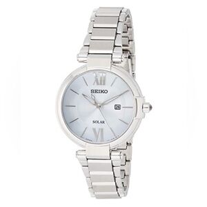 Seiko Ladies Silver Stainless-Steel Plated Japanese Quartz Fashion Watch